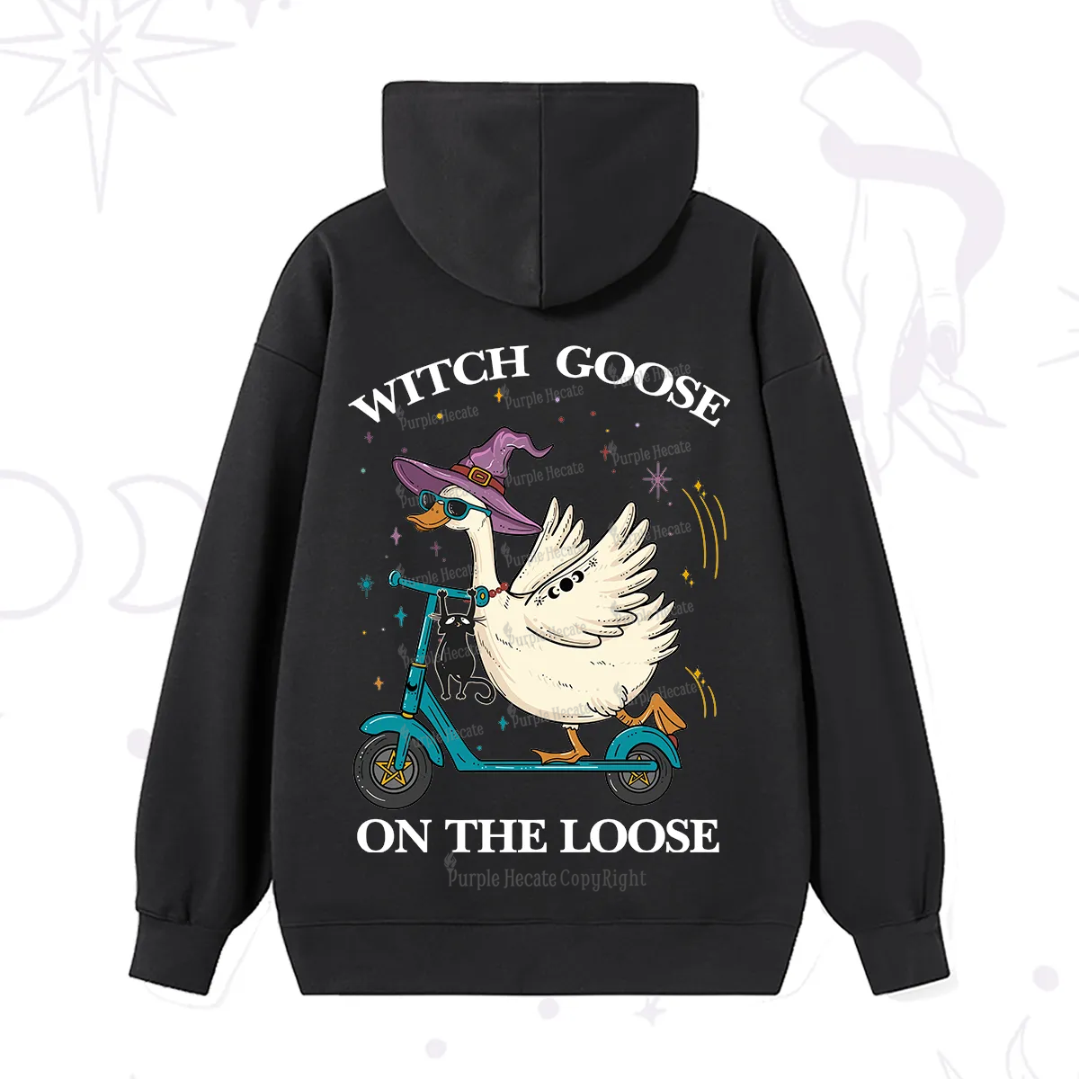 Purplehecate Witch Goose On The Loose Hoodie