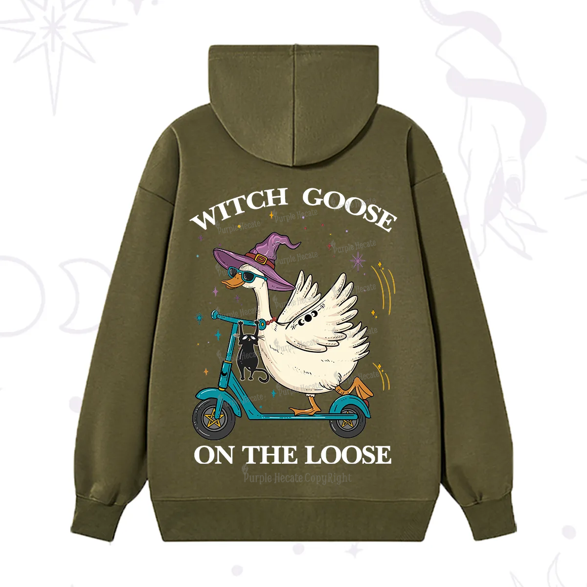 Purplehecate Witch Goose On The Loose Hoodie