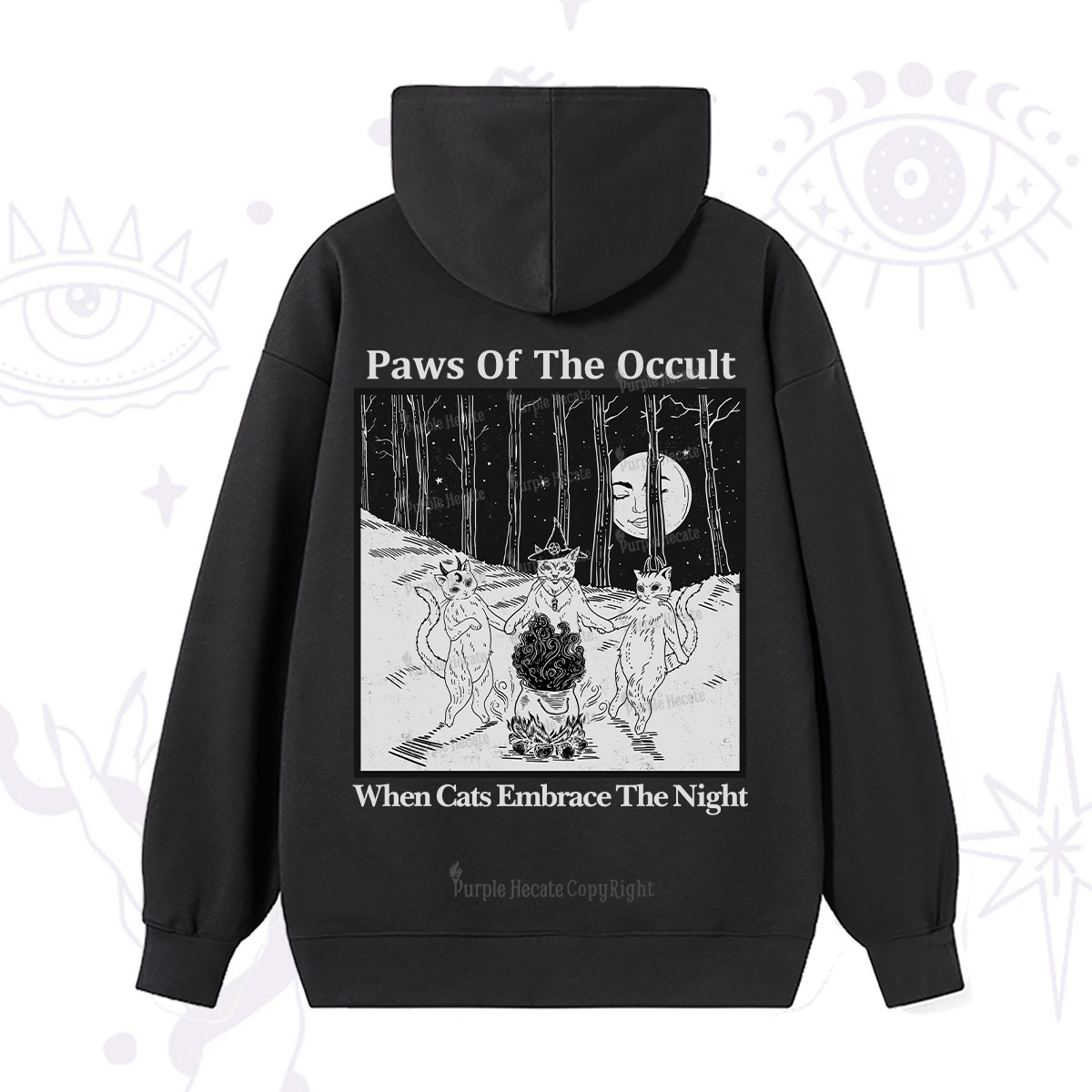 Purplehecate Witchy Cats Hoodie