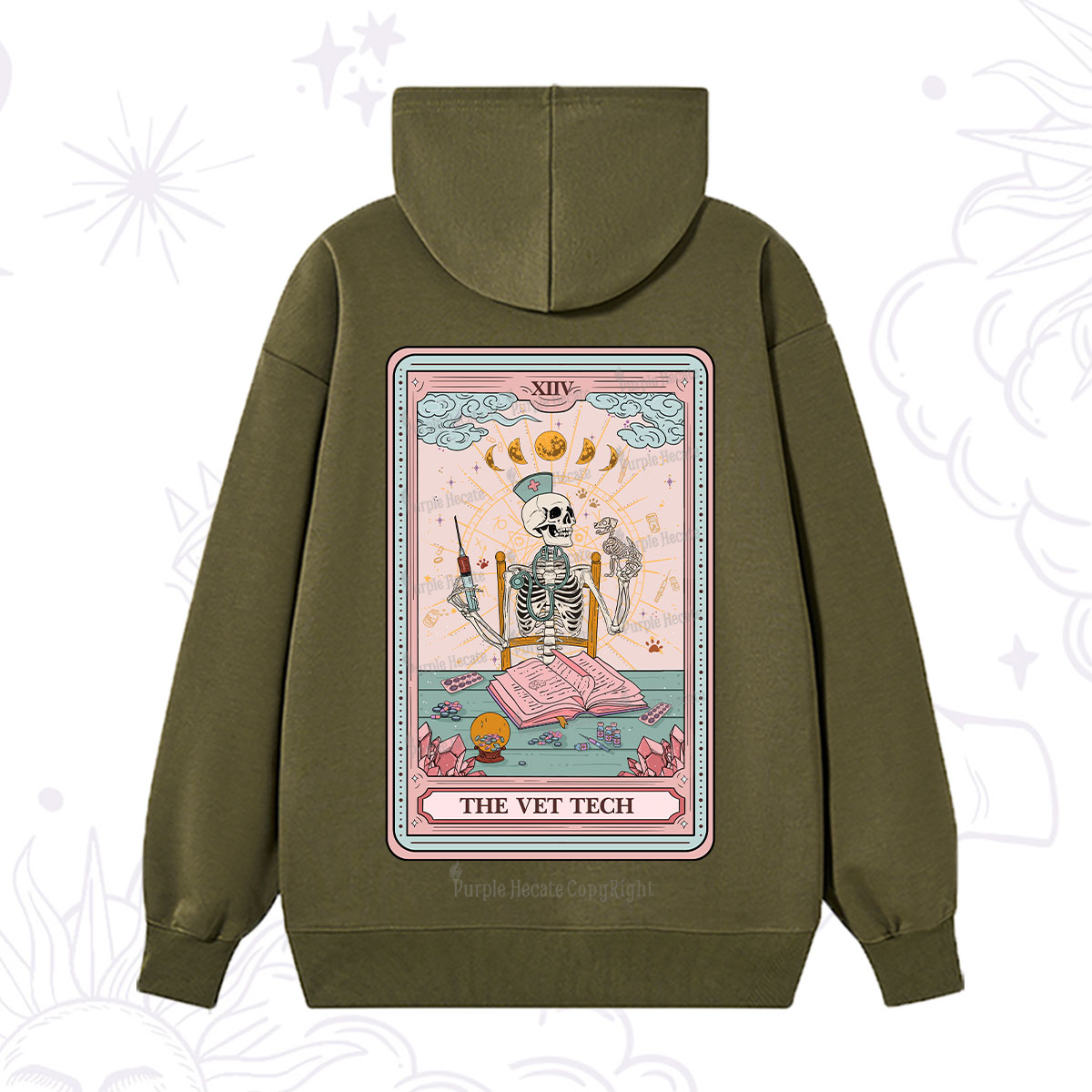 Purplehecate The Vet Tech Tarot Card Hoodie