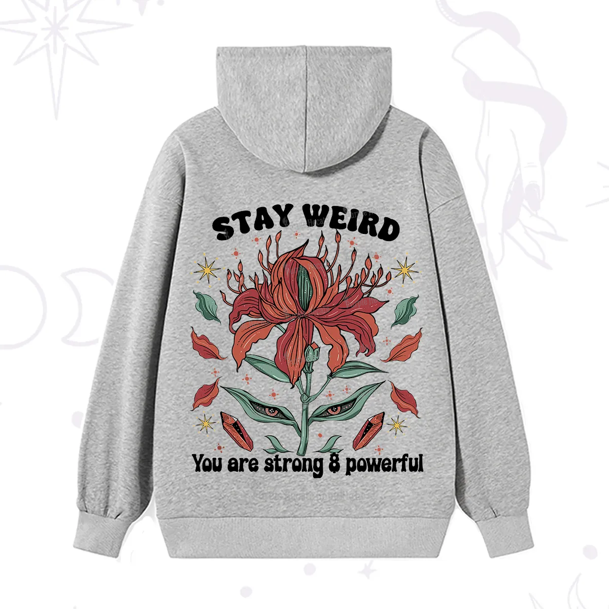 Purplehecate Stay Weird Floral Hoodie