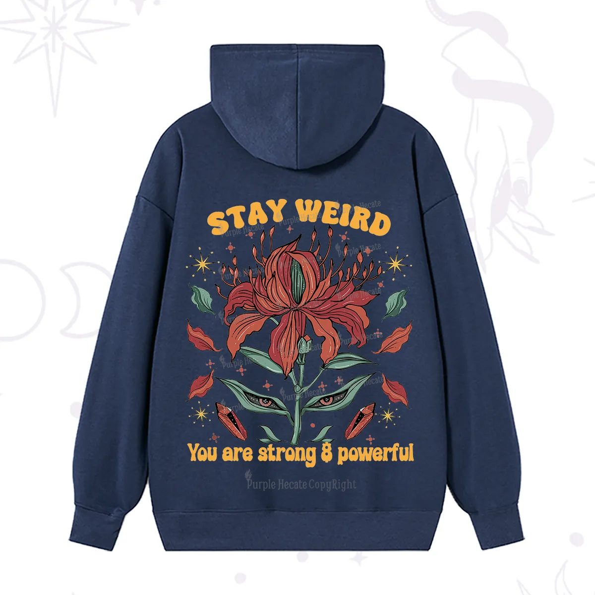 Purplehecate Stay Weird Floral Hoodie