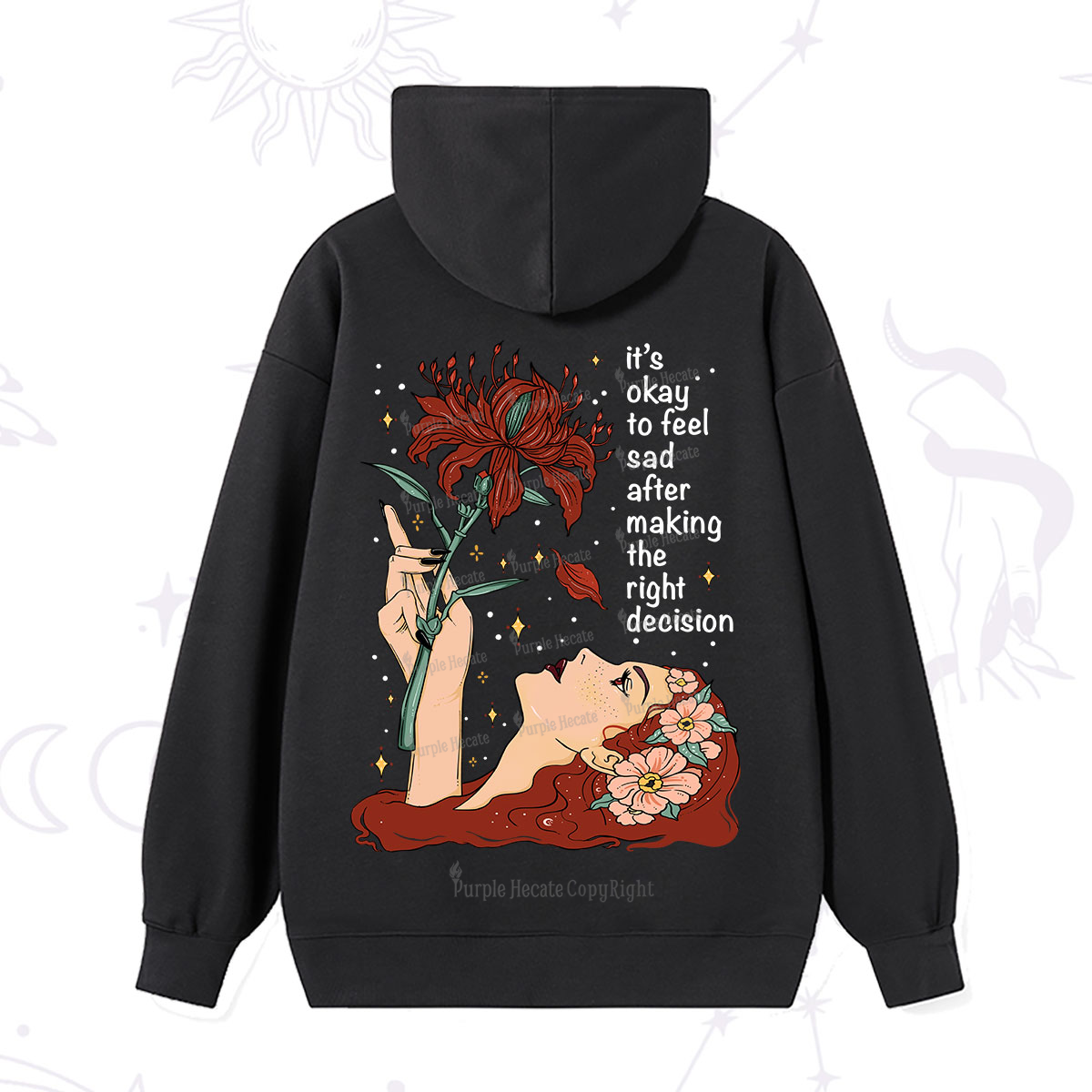 Purplehecate It's Okay To Feel Sad After Making The Right Decision Hoodie