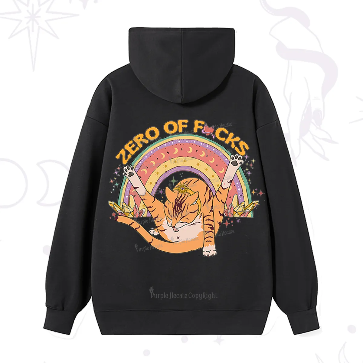 Purplehecate The Zero Fucks Cat Hoodie