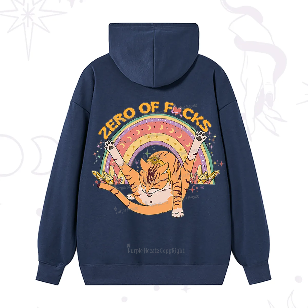 Purplehecate The Zero Fucks Cat Hoodie