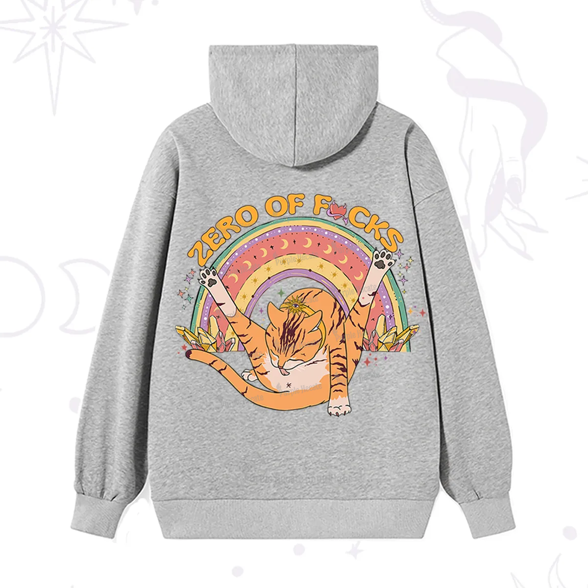 Purplehecate The Zero Fucks Cat Hoodie