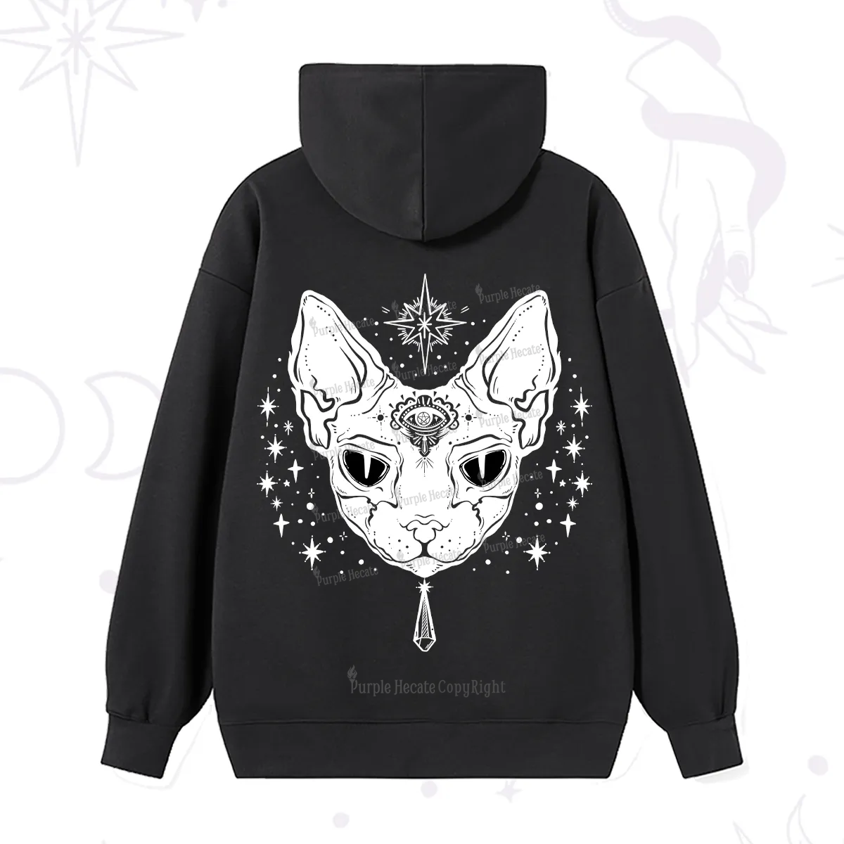 Purplehecate Three Eyed Sphynx Cat Hoodie