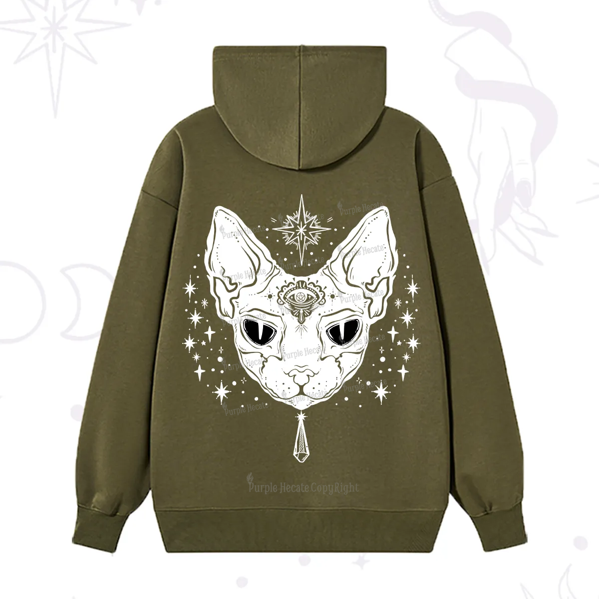 Purplehecate Three Eyed Sphynx Cat Hoodie