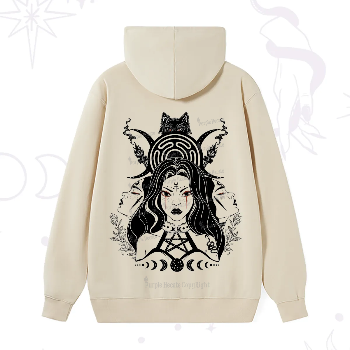 Purplehecate The Triple Moon Goddess Hecate Hoodie