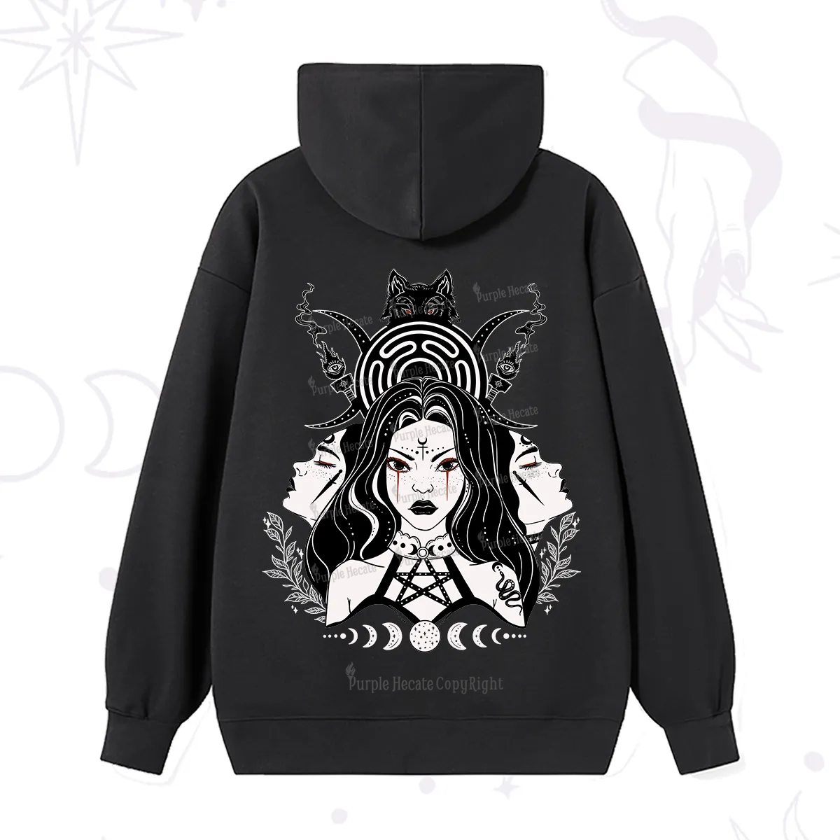 Purplehecate The Triple Moon Goddess Hecate Hoodie