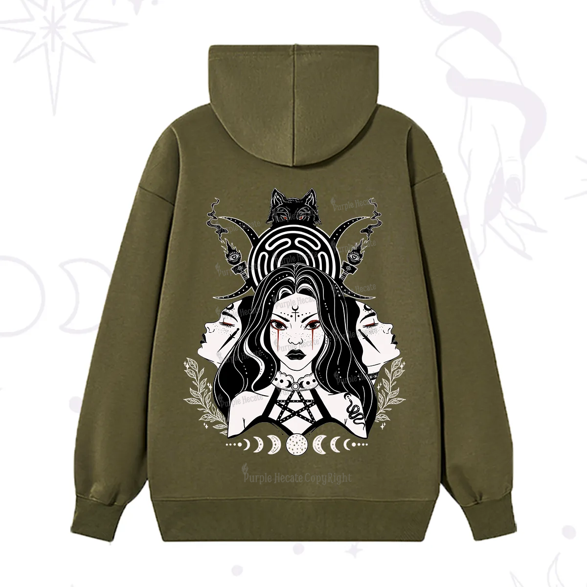 Purplehecate The Triple Moon Goddess Hecate Hoodie