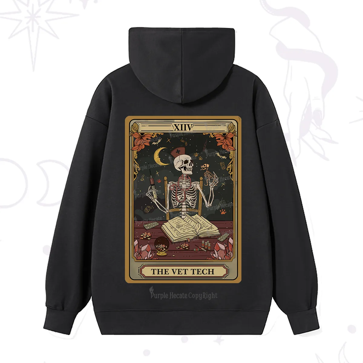 Purplehecate The Vet Tech Skeleton Tarot Hoodie