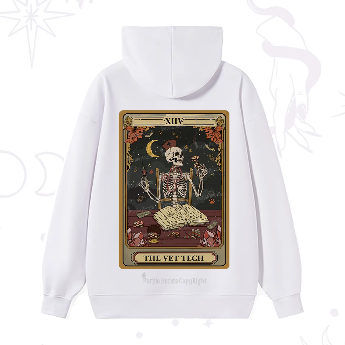 Purplehecate The Vet Tech Skeleton Tarot Hoodie