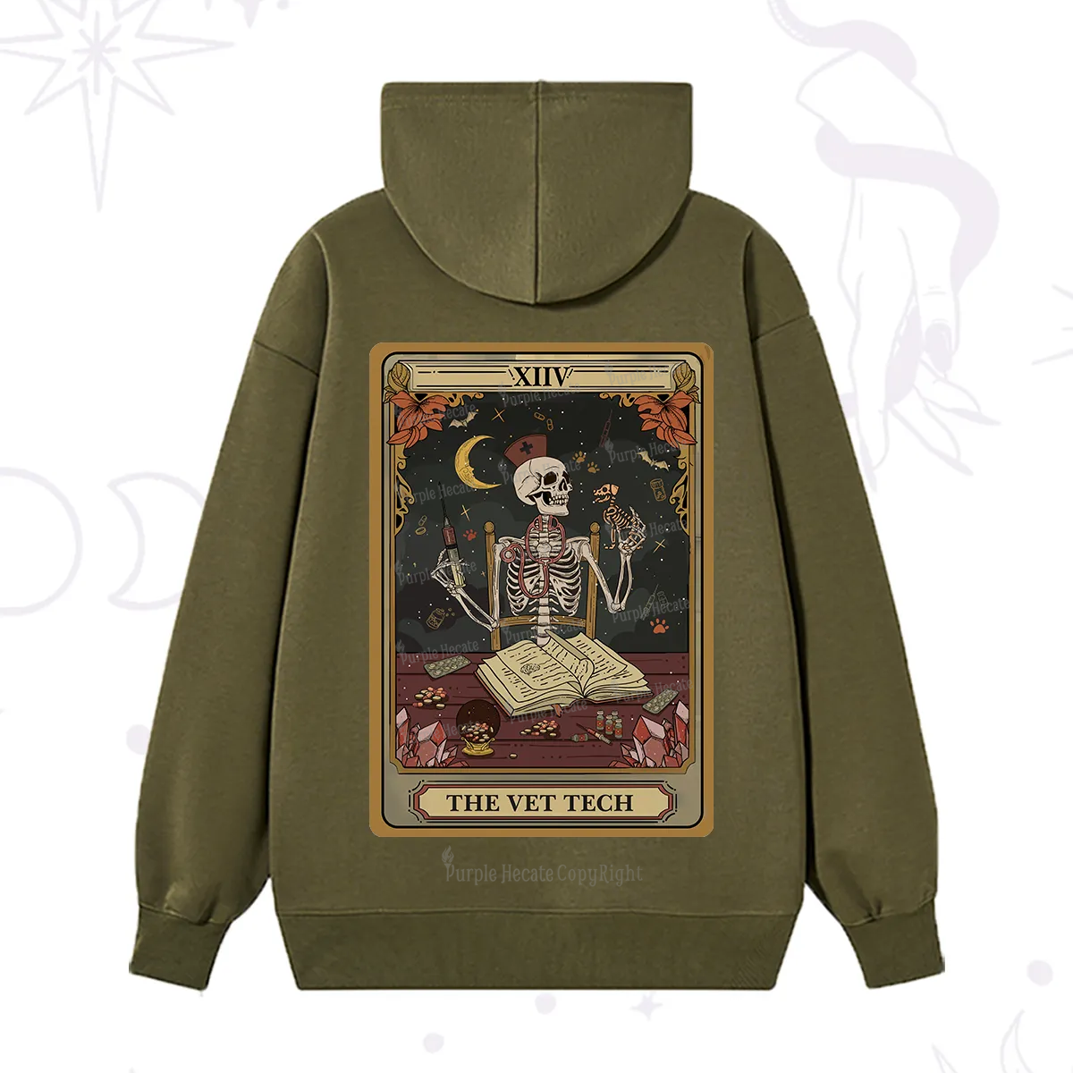 Purplehecate The Vet Tech Skeleton Tarot Hoodie