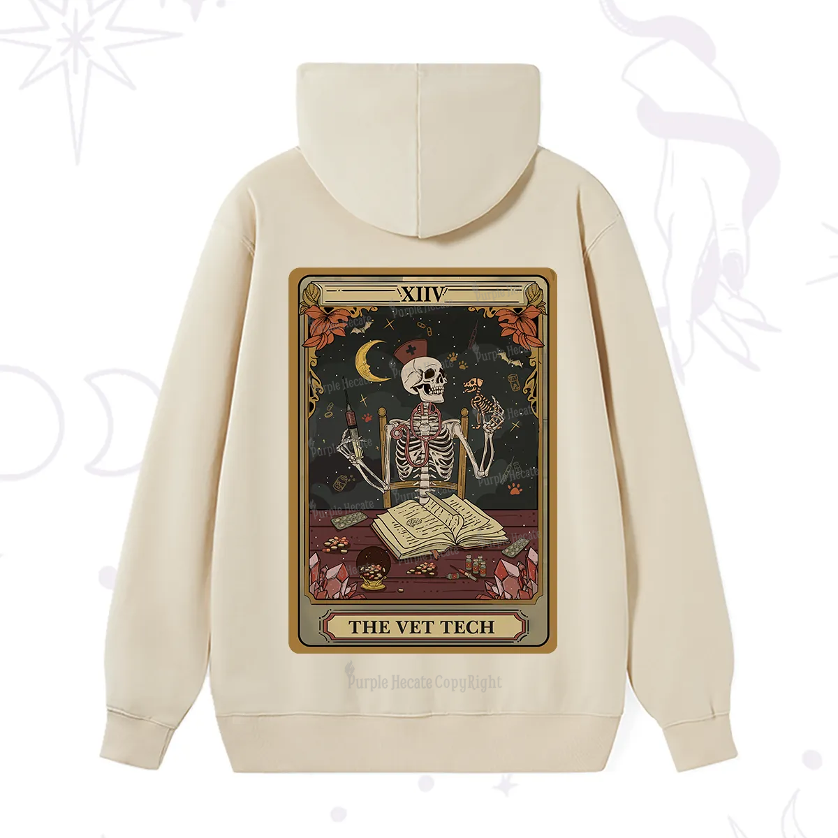 Purplehecate The Vet Tech Skeleton Tarot Hoodie