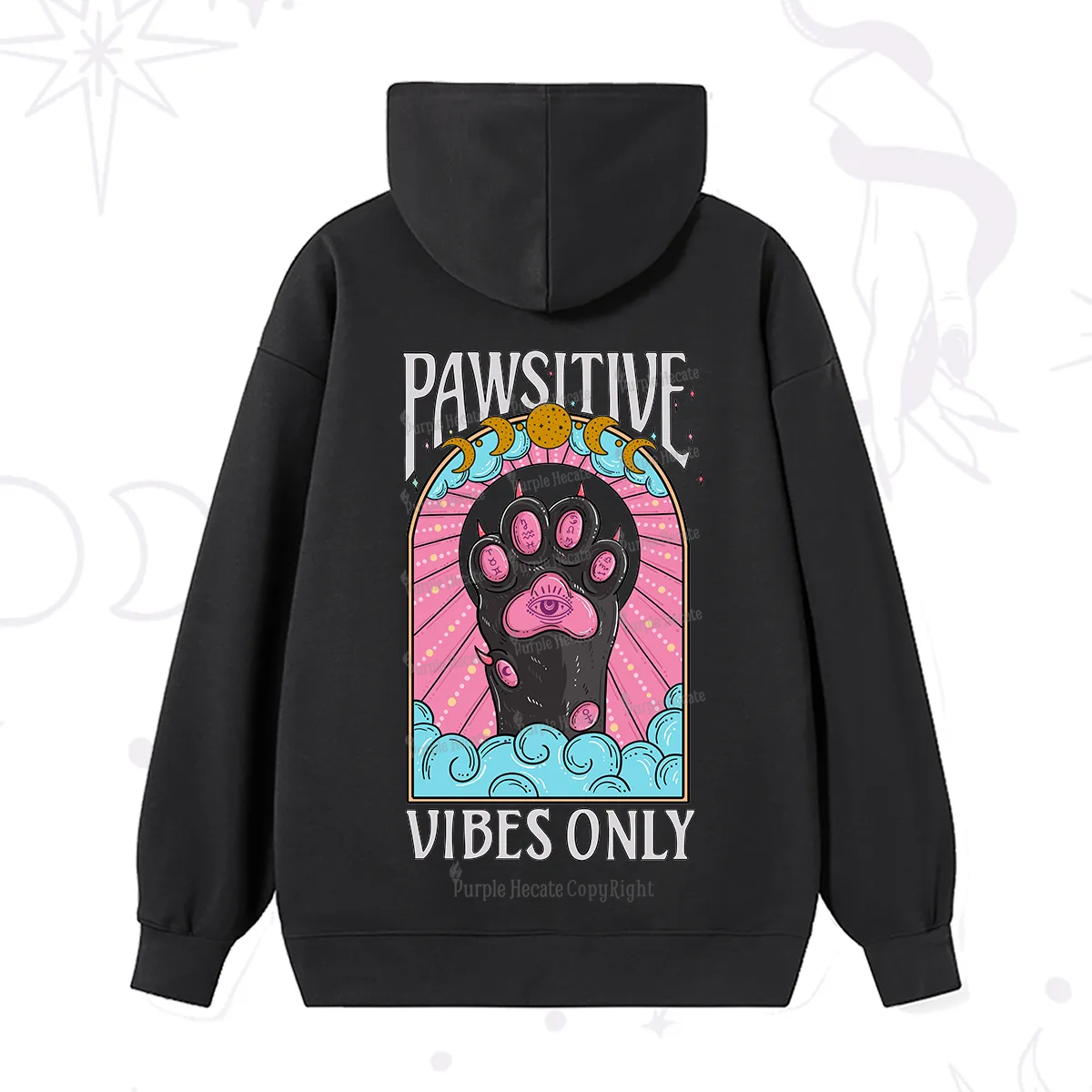 Purplehecate Pawsitive Vibes Only Hoodie