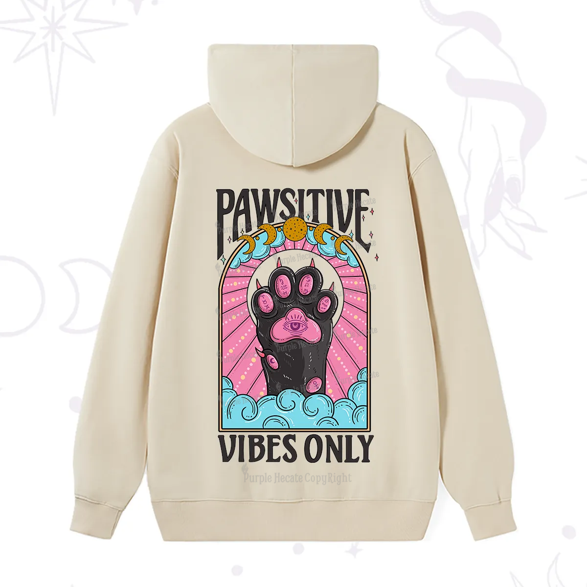 Purplehecate Pawsitive Vibes Only Hoodie