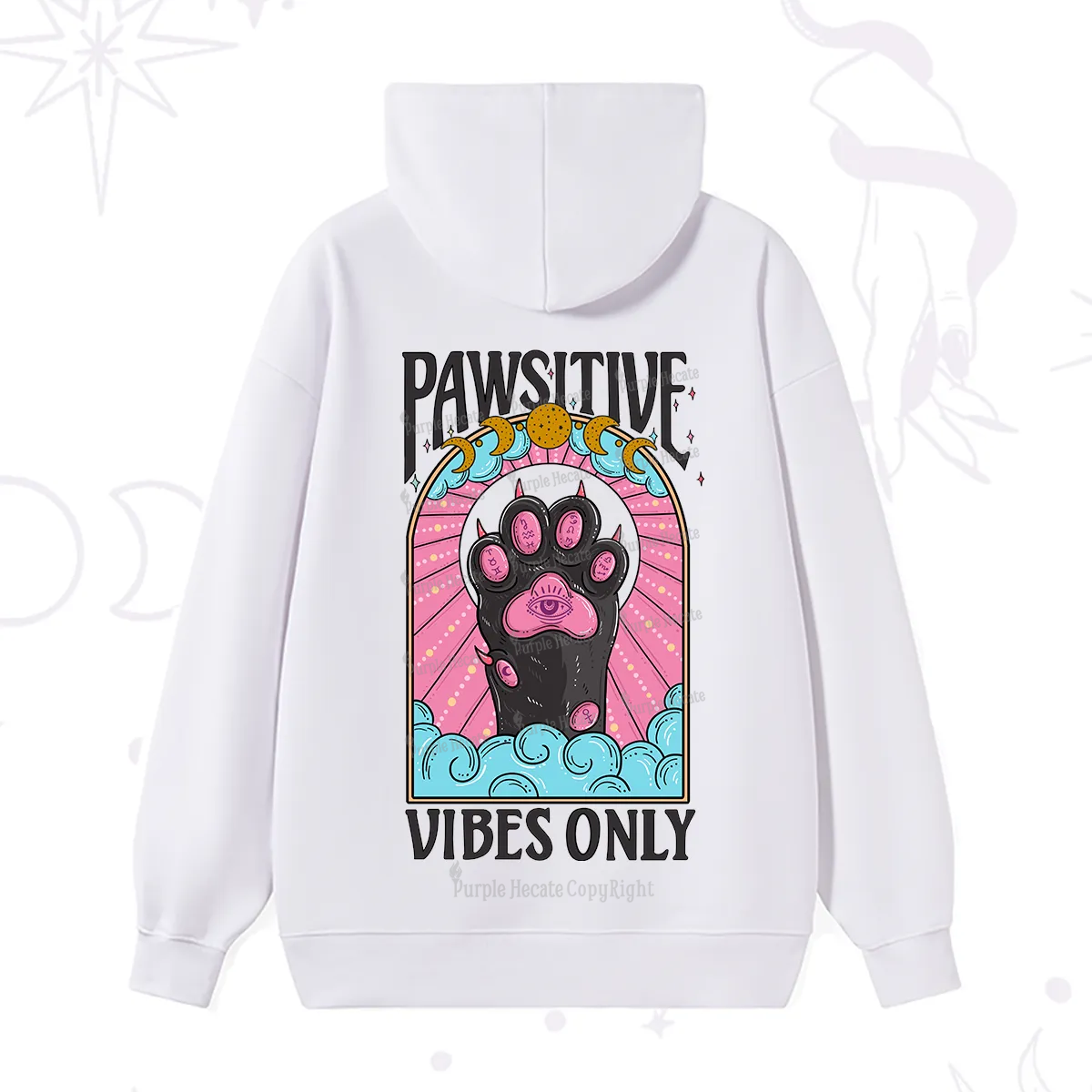 Purplehecate Pawsitive Vibes Only Hoodie