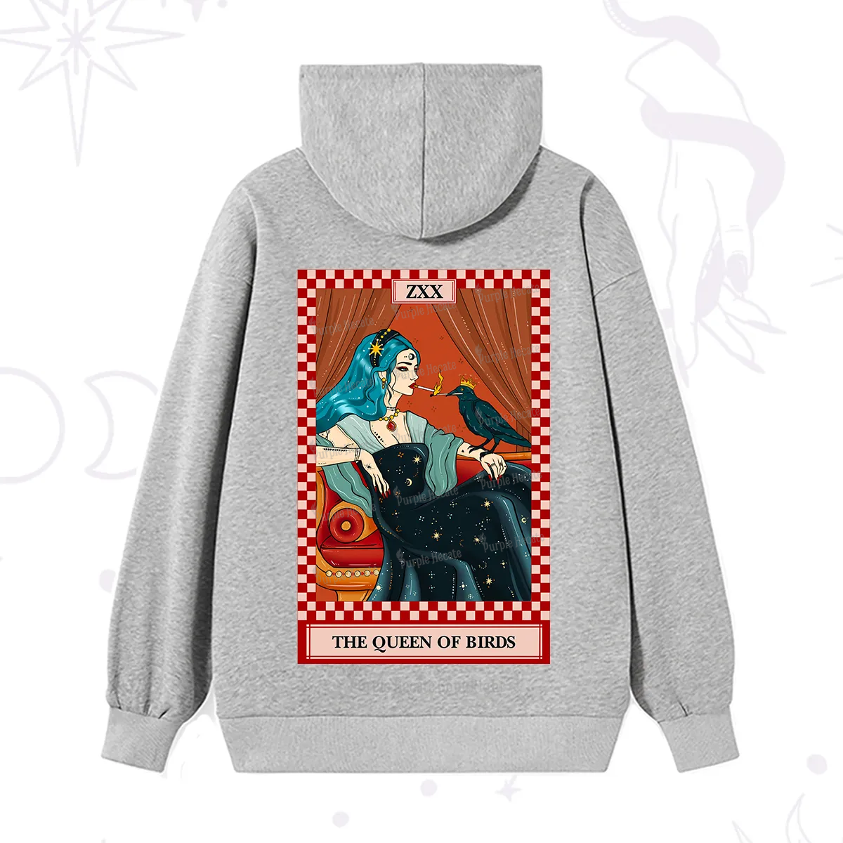 Purplehecate The Queen Of Birds Tarot  Hoodie