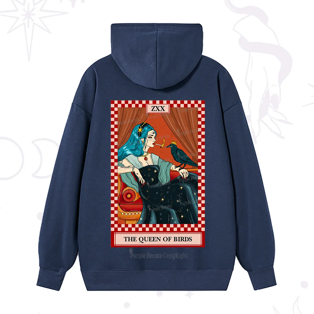 Purplehecate The Queen Of Birds Tarot  Hoodie