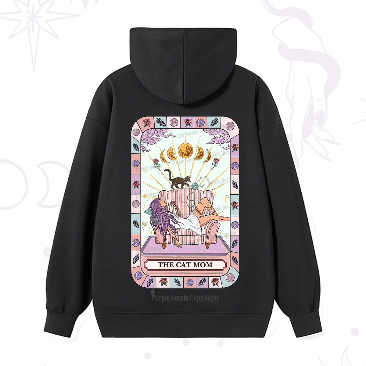Purplehecate The Chill Cat Mom Hoodie