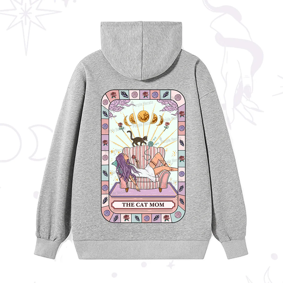 Purplehecate The Chill Cat Mom Hoodie