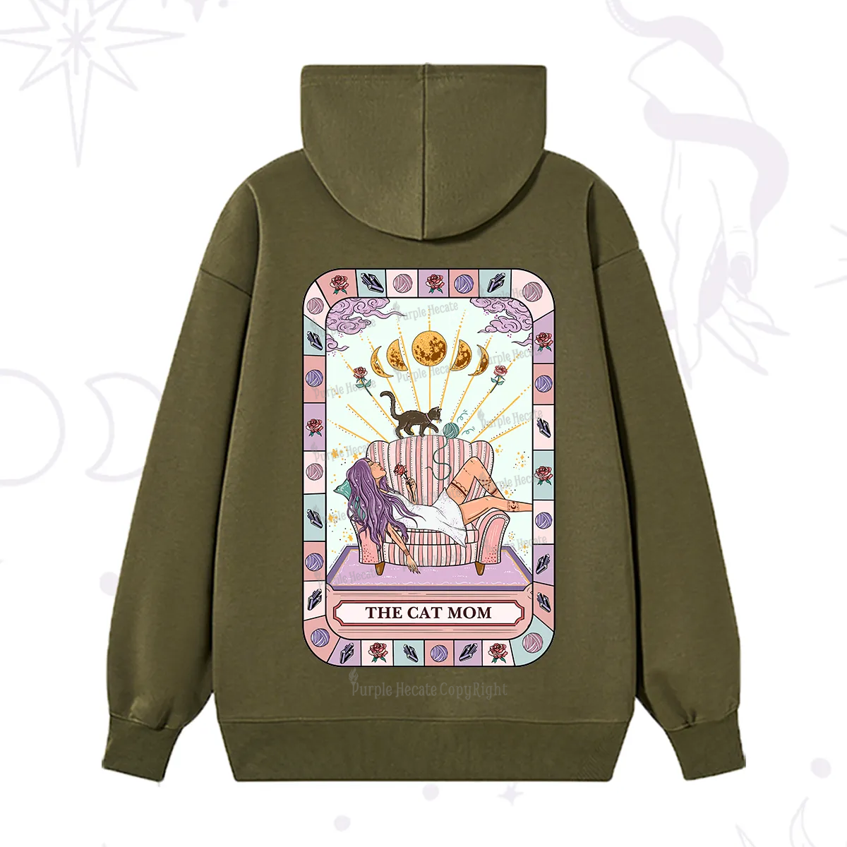 Purplehecate The Chill Cat Mom Hoodie