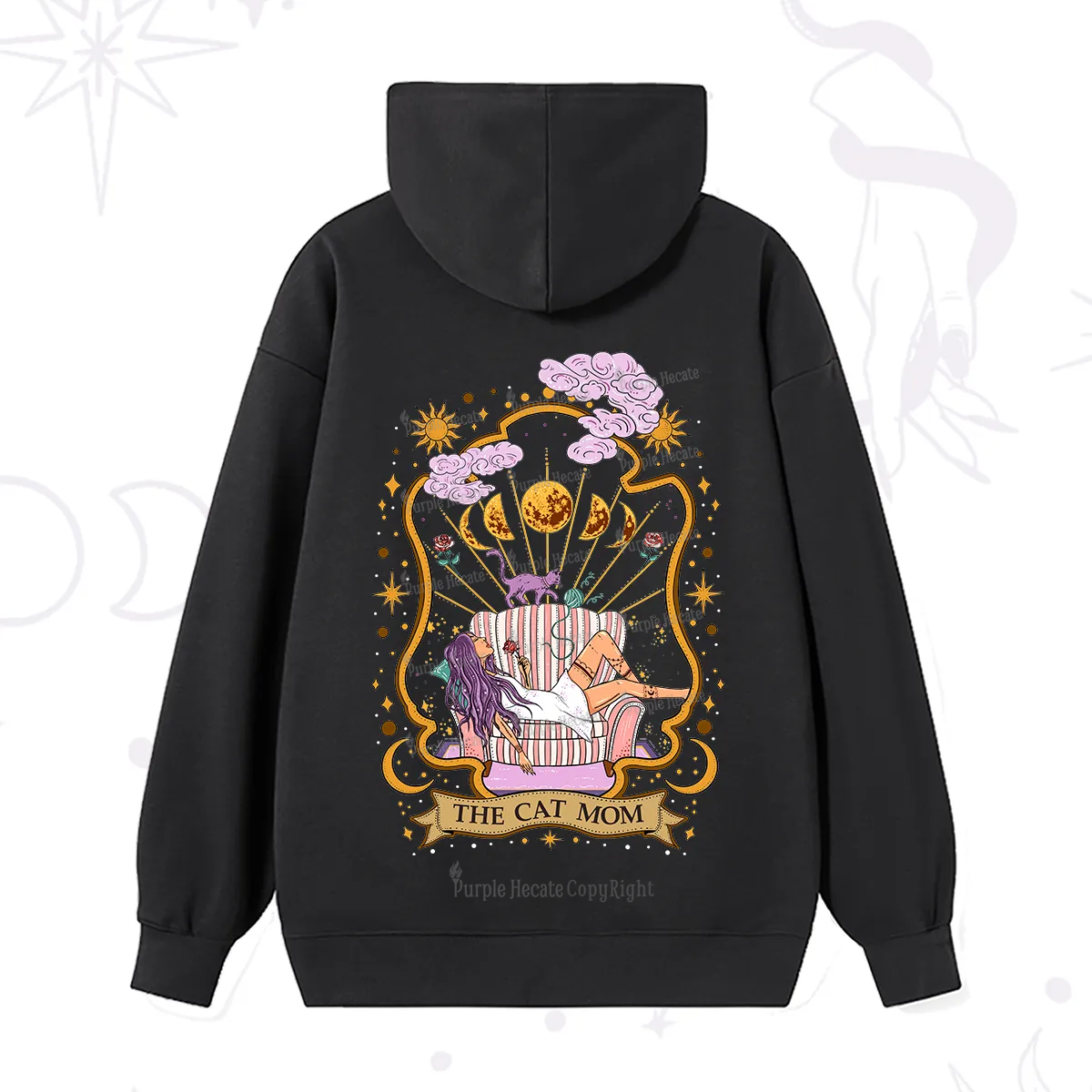 Purplehecate The Cat Mom Goddess Hoodie