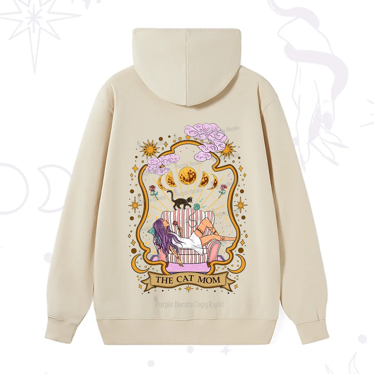 Purplehecate The Cat Mom Goddess Hoodie
