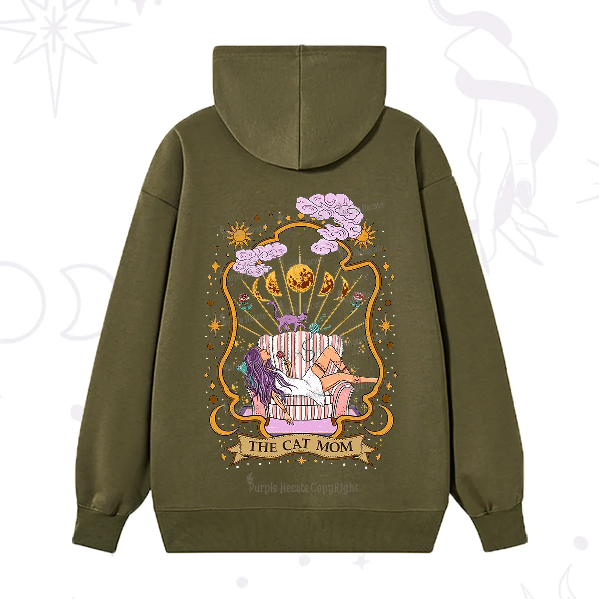 Purplehecate The Cat Mom Goddess Hoodie