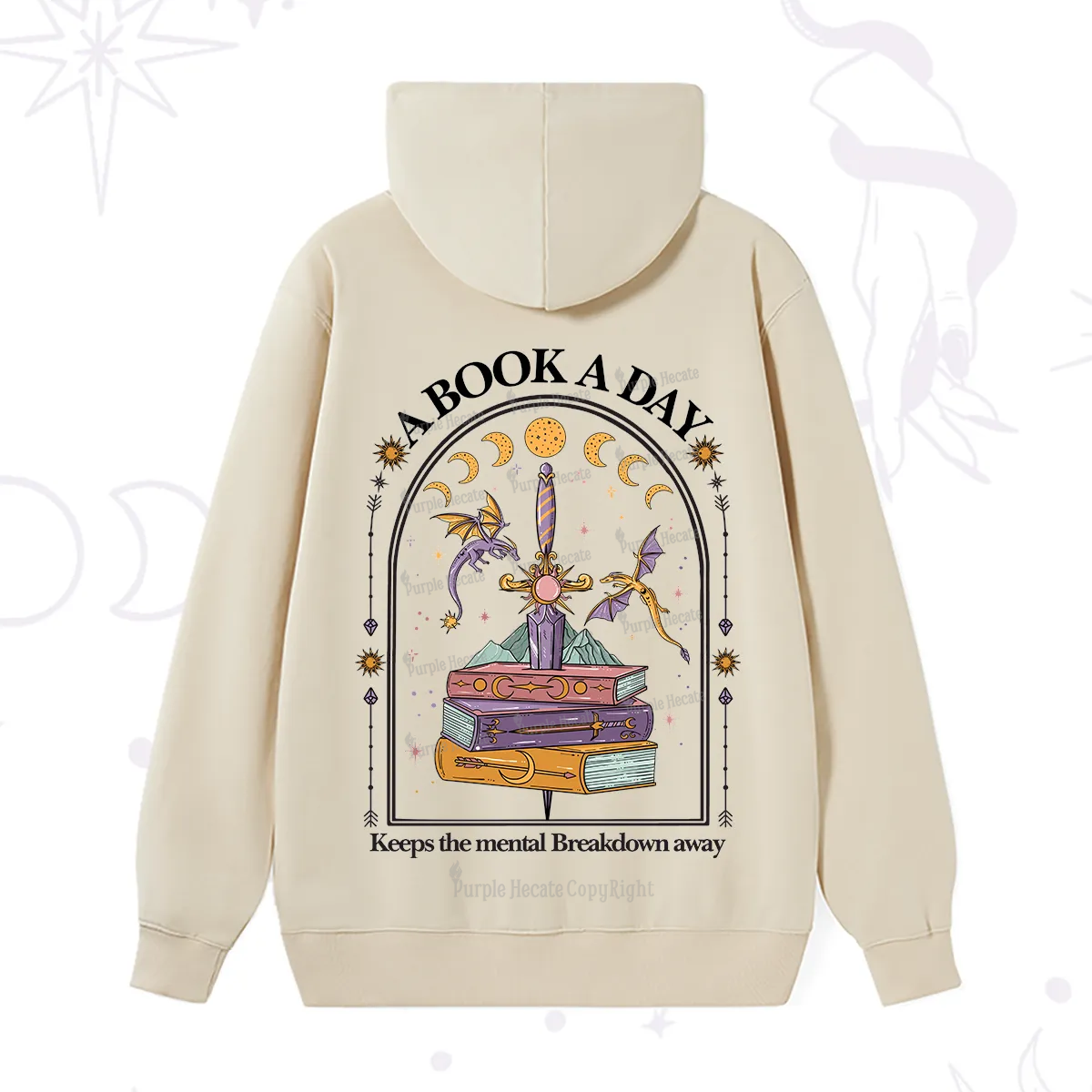Purplehecate A Book A Day Keeps The Mental Breakdown Away Hoodie