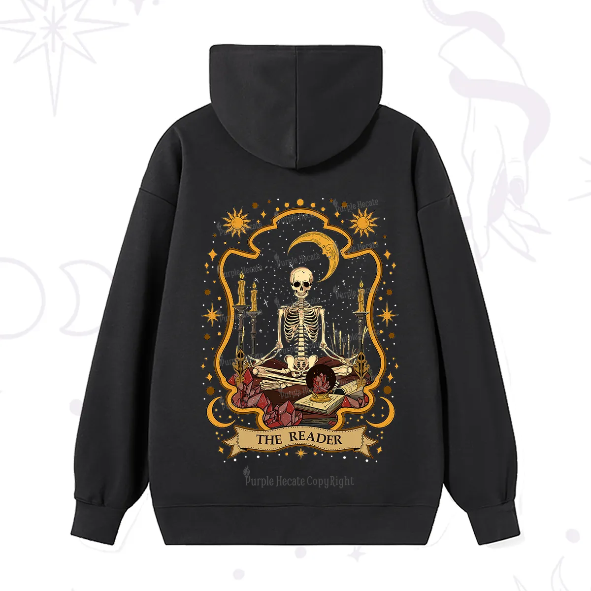Purplehecate The Reader Skeleton Hoodie