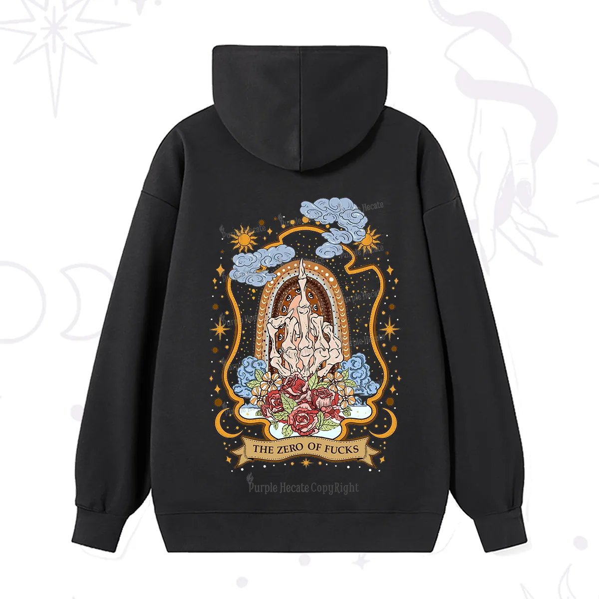 Purplehecate The Zero of Fucks Skeleton Hoodie