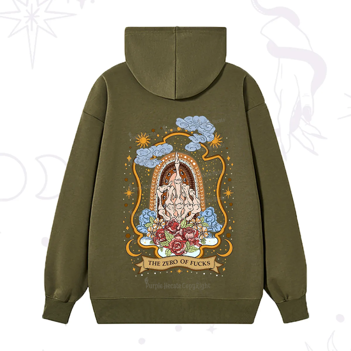 Purplehecate The Zero of Fucks Skeleton Hoodie
