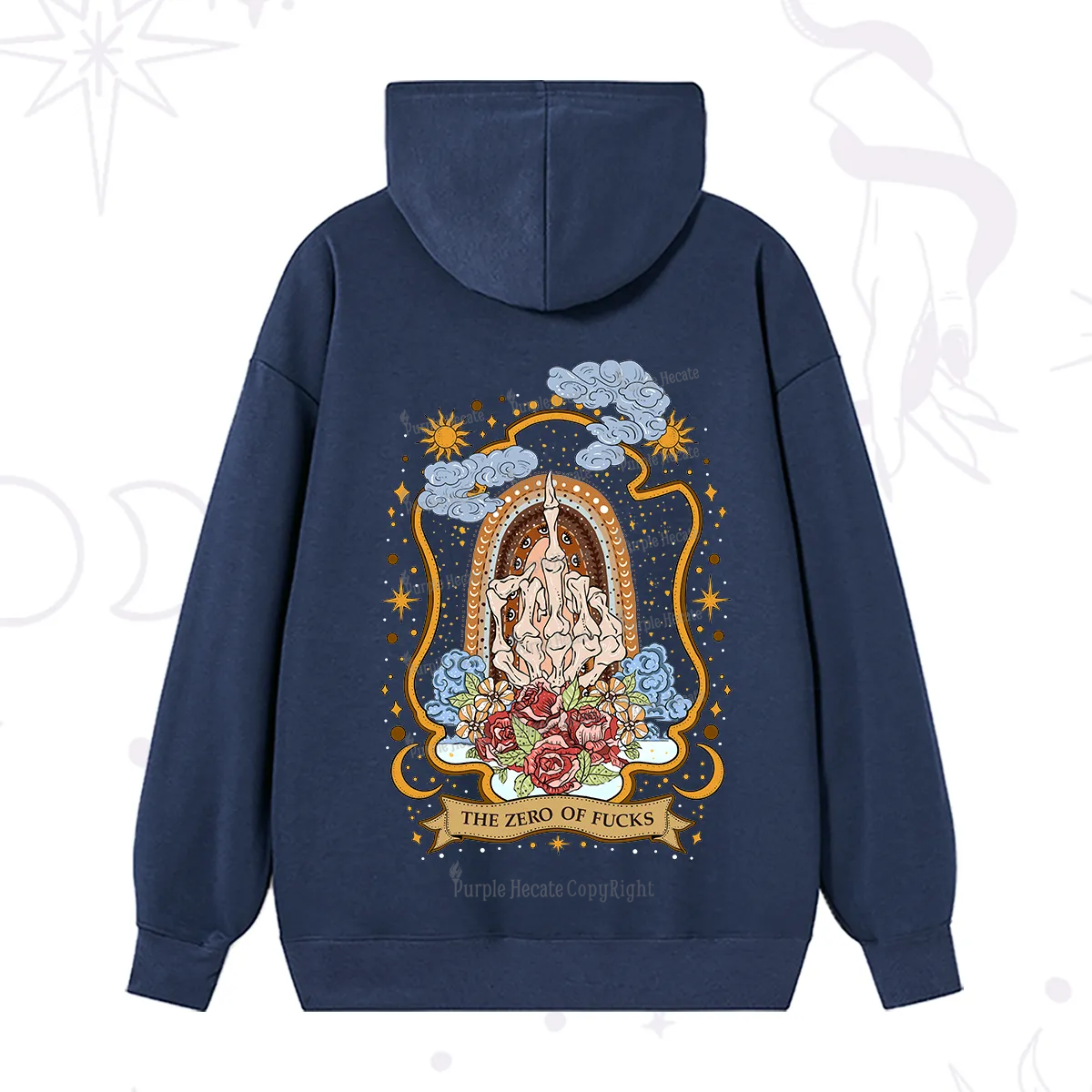 Purplehecate The Zero of Fucks Skeleton Hoodie