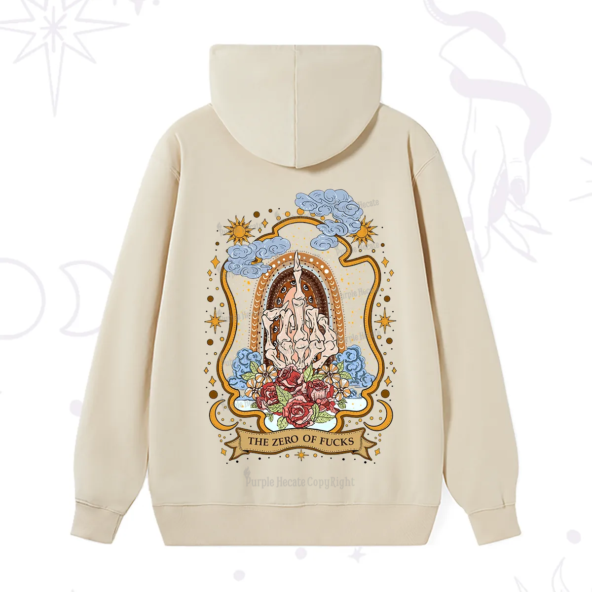 Purplehecate The Zero of Fucks Skeleton Hoodie