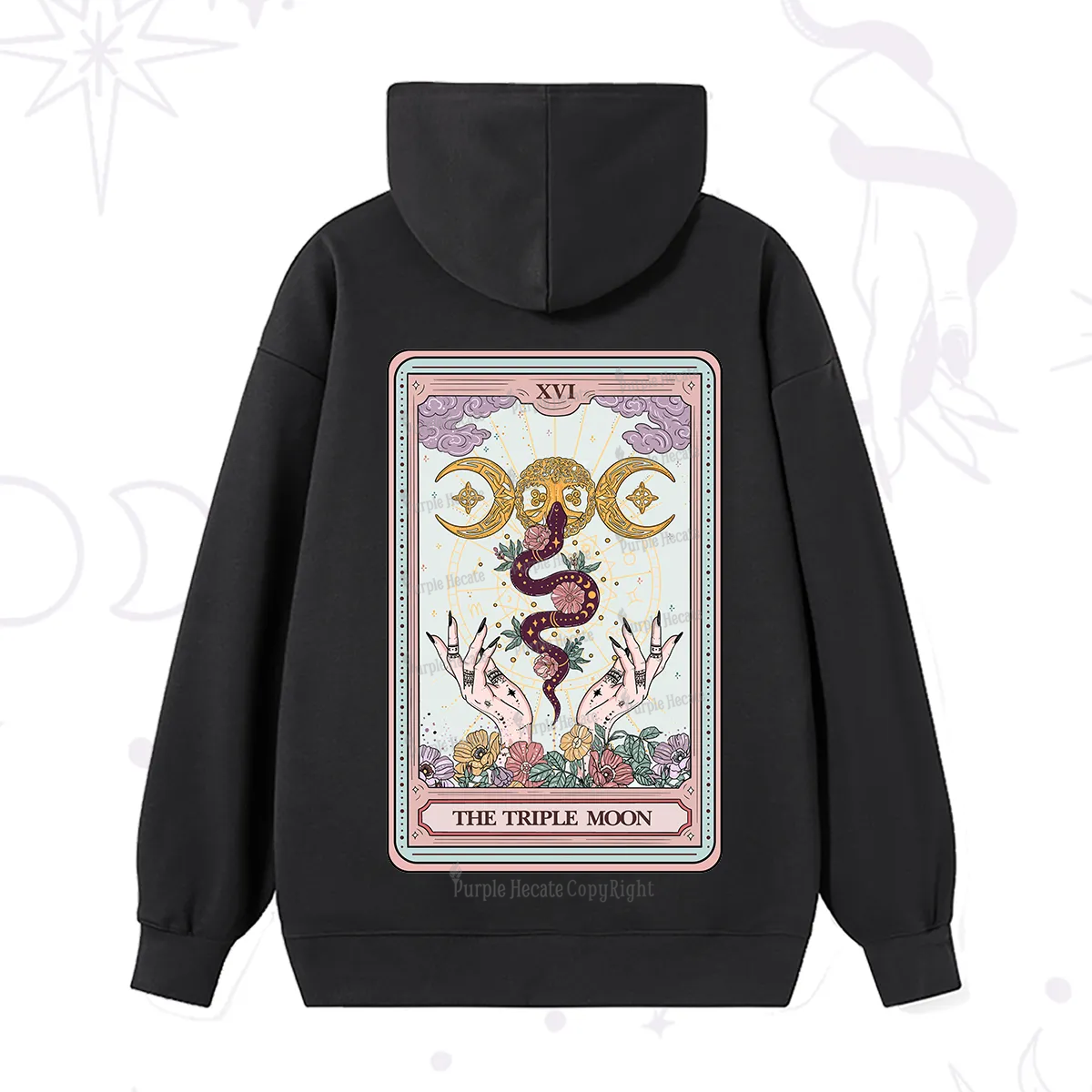 Purplehecate The Triple Moon Tarot Hoodie