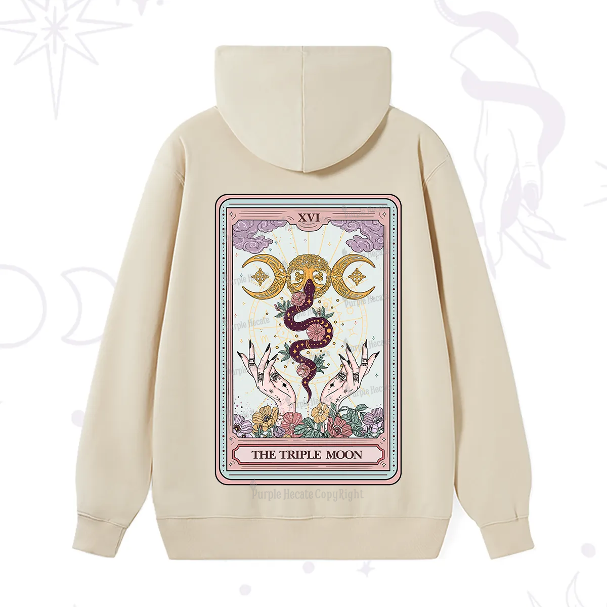 Purplehecate The Triple Moon Tarot Hoodie