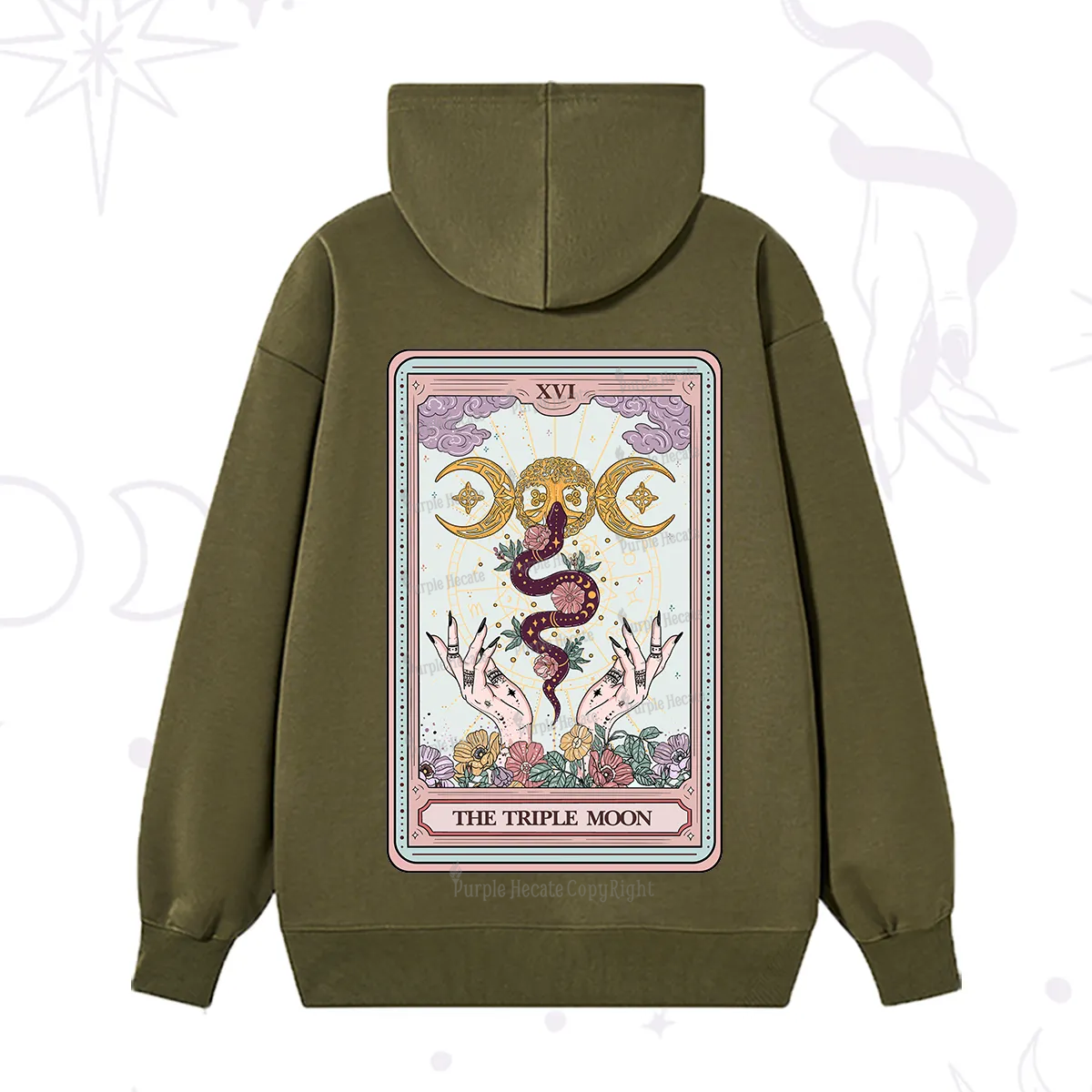 Purplehecate The Triple Moon Tarot Hoodie