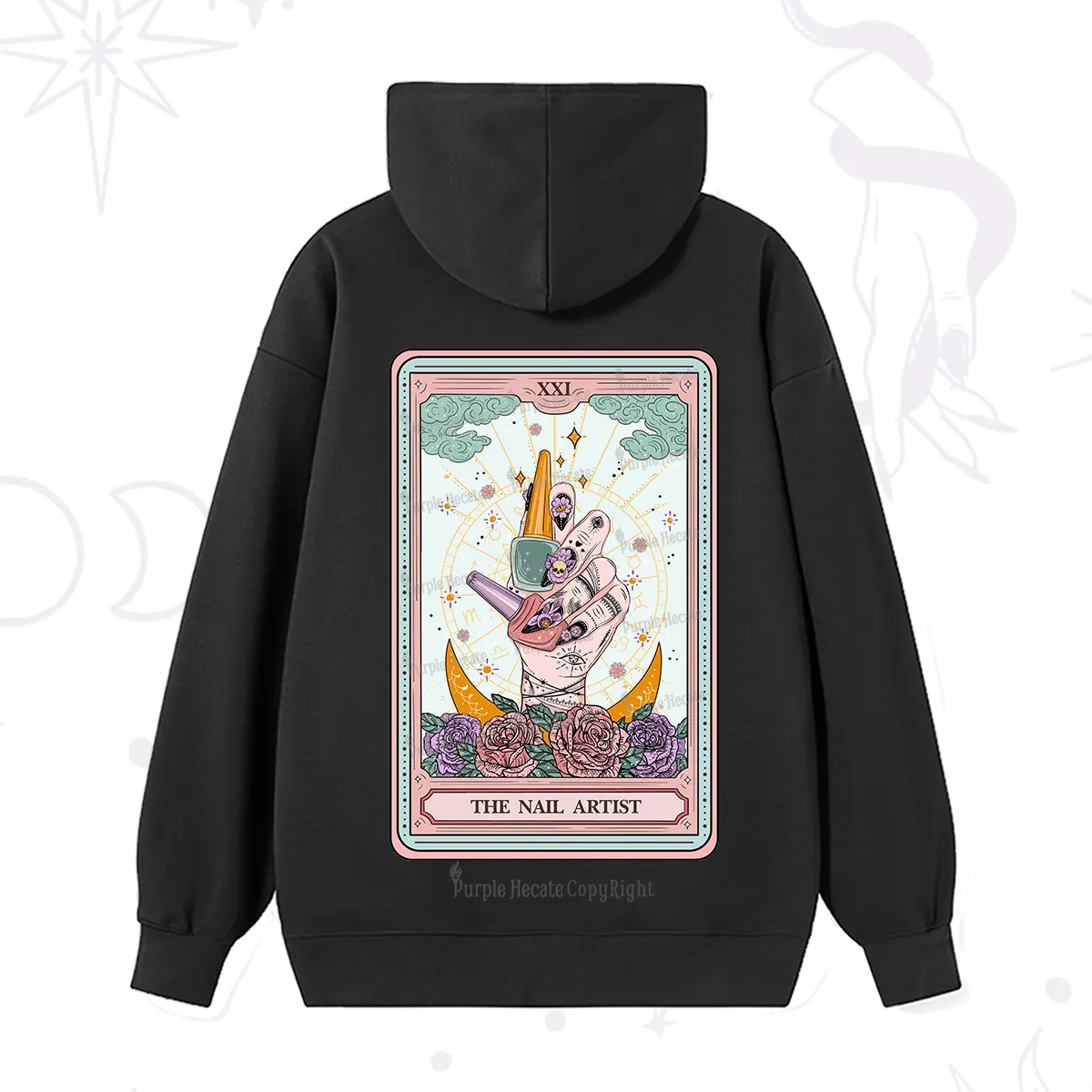Purplehecate The Badass Nail Artist Tarot Hoodie
