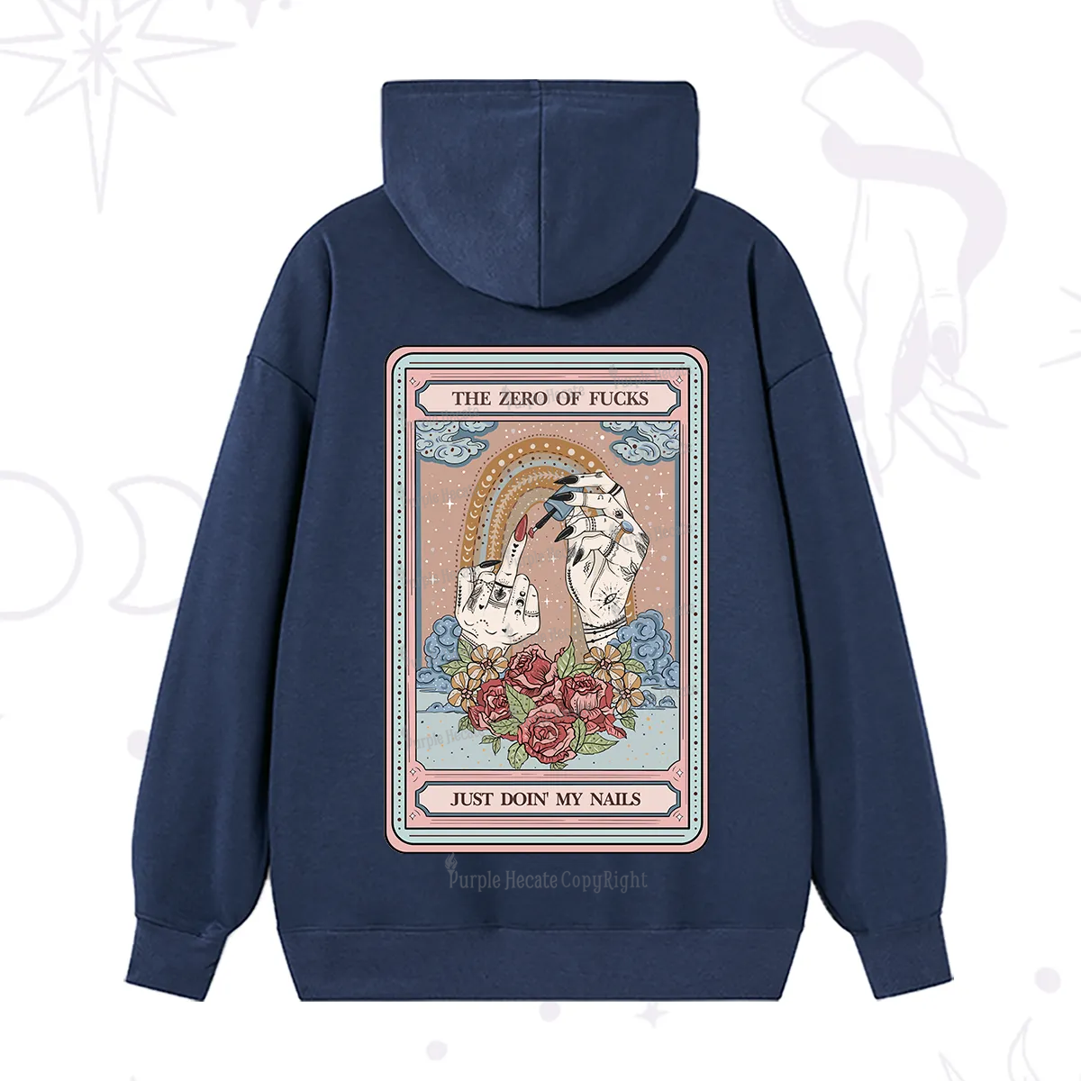 Purplehecate The Zero of Fucks Just Doin' My Nails Tarot Hoodie