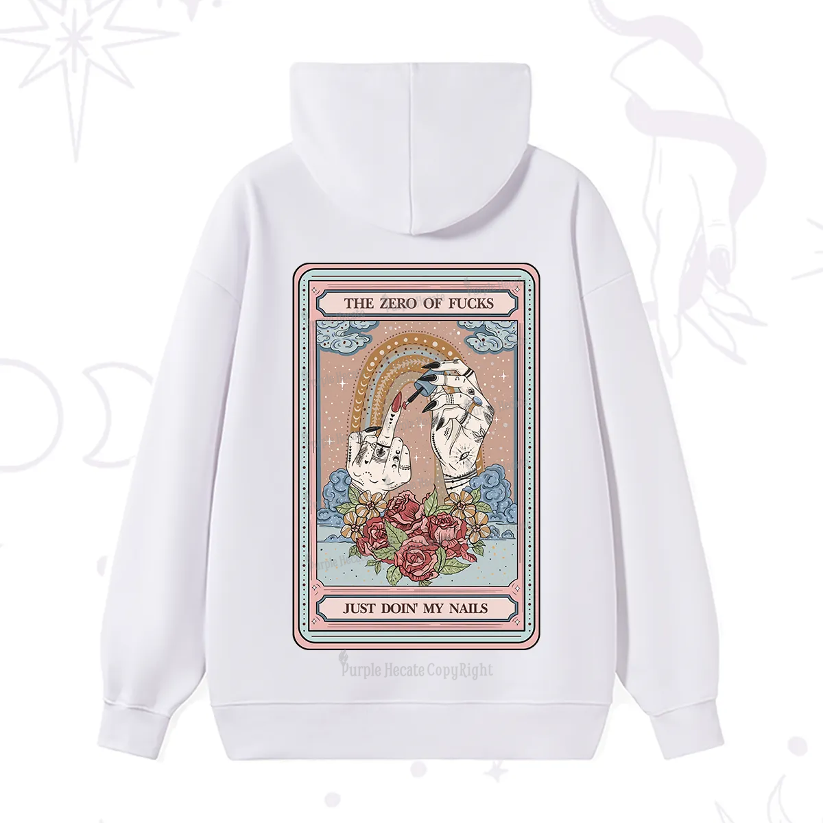 Purplehecate The Zero of Fucks Just Doin' My Nails Tarot Hoodie