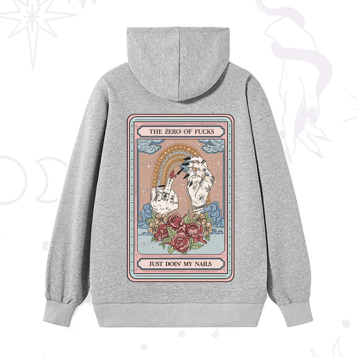 Purplehecate The Zero of Fucks Just Doin' My Nails Tarot Hoodie