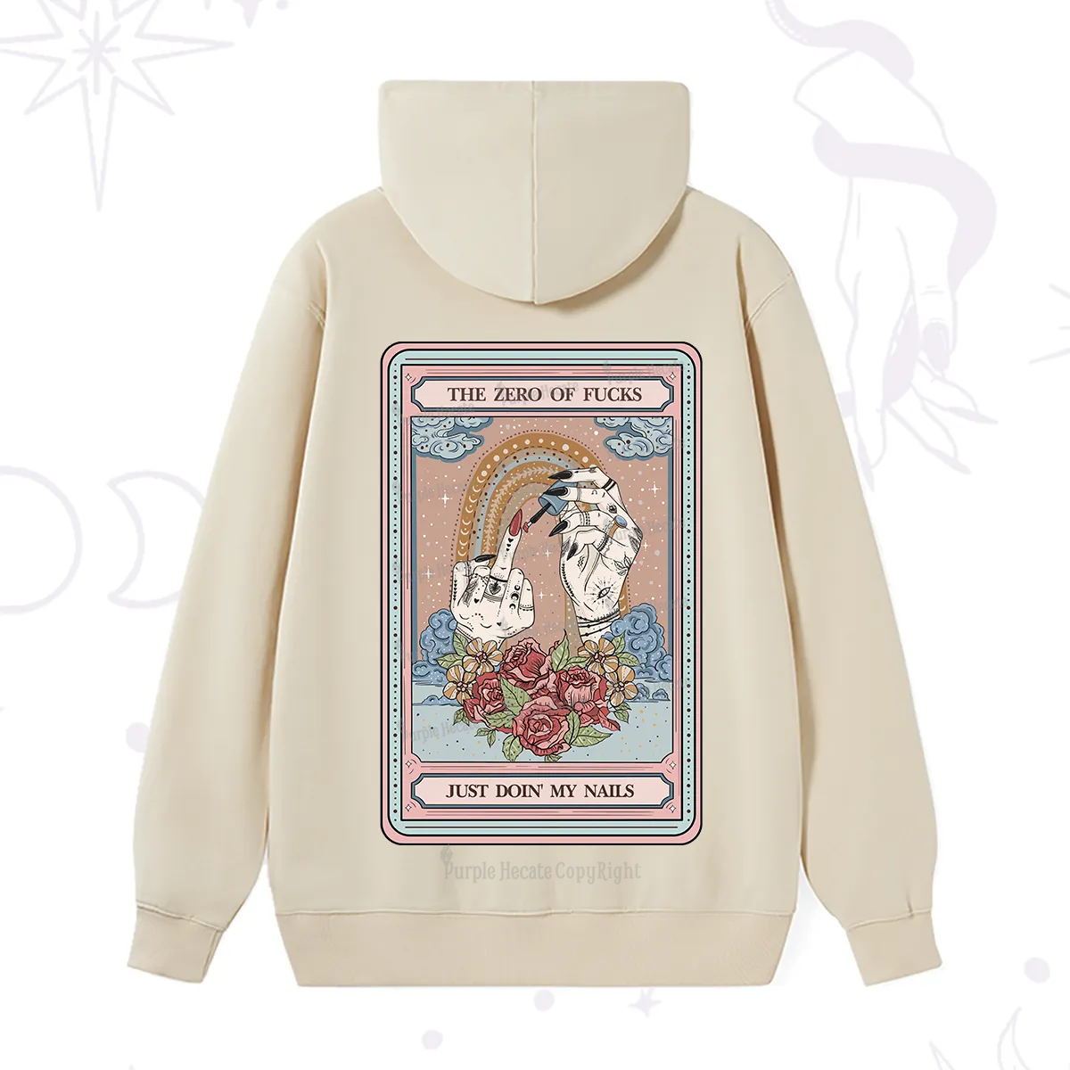 Purplehecate The Zero of Fucks Just Doin' My Nails Tarot Hoodie
