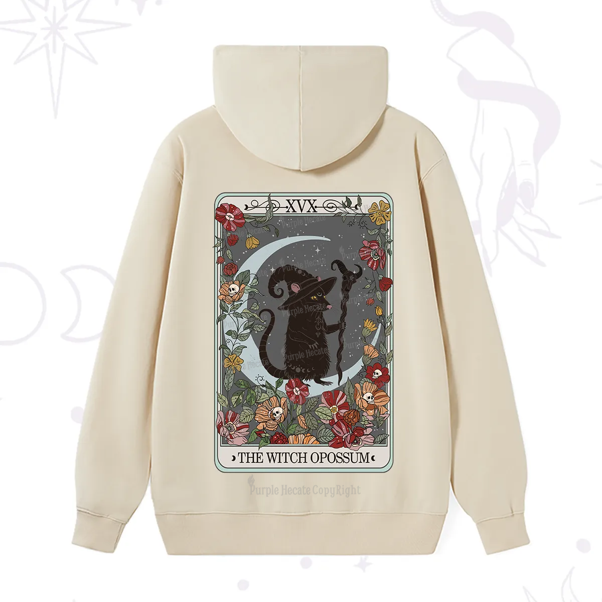 Purplehecate The Witch Opossum Tarot Hoodie