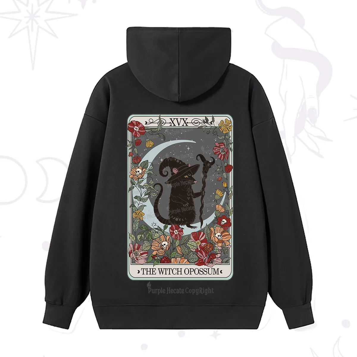 Purplehecate The Witch Opossum Tarot Hoodie