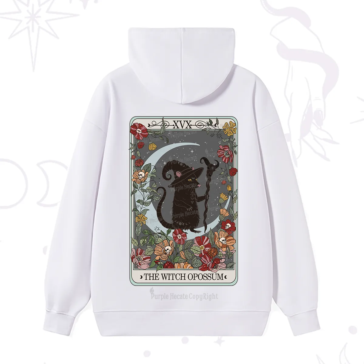 Purplehecate The Witch Opossum Tarot Hoodie