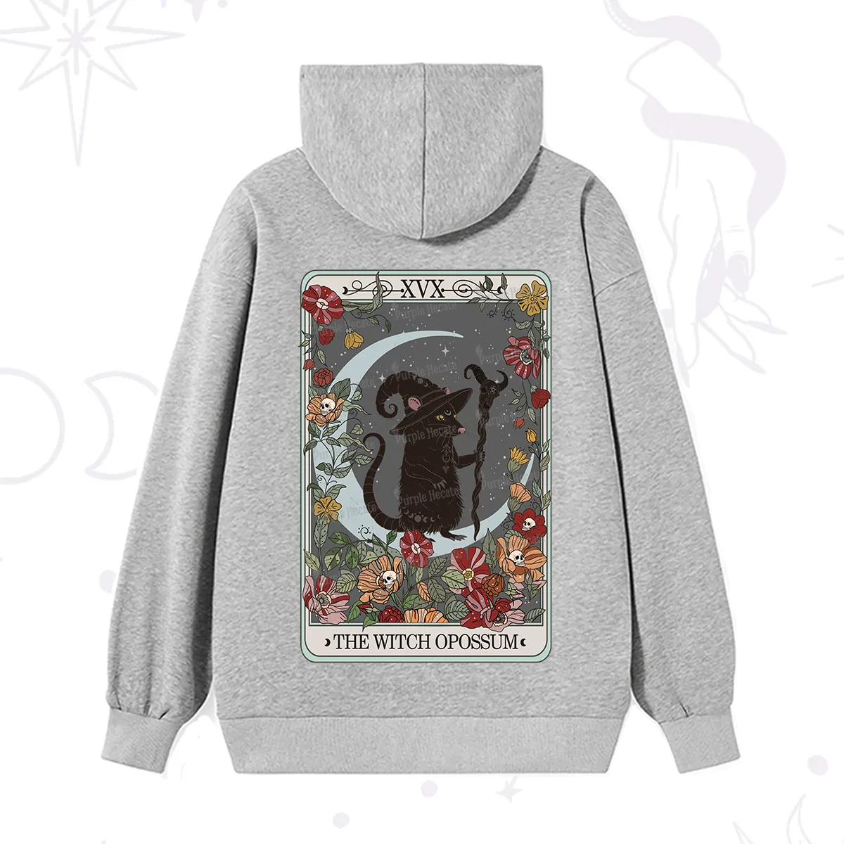 Purplehecate The Witch Opossum Tarot Hoodie