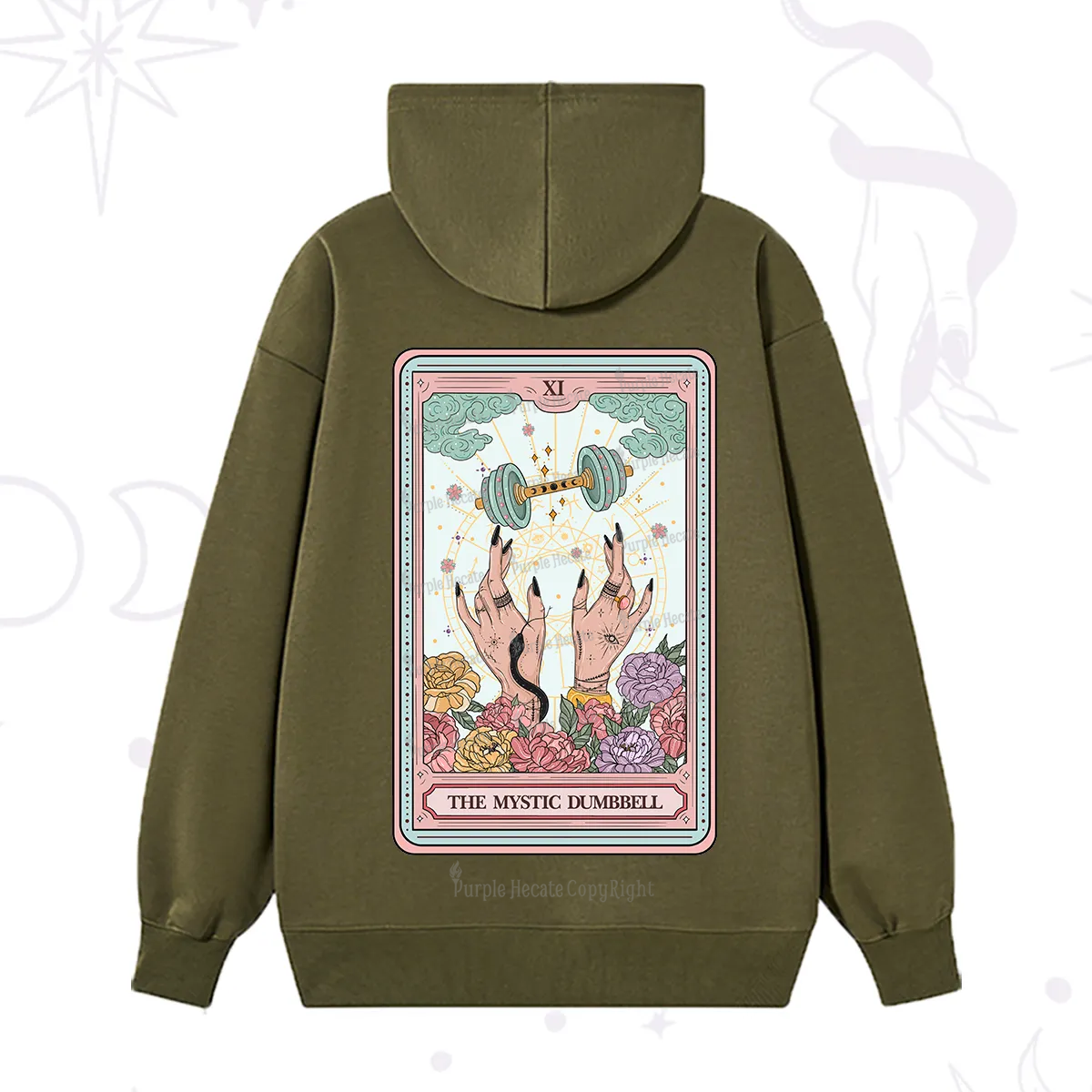 Purplehecate The Mystic Dumbbell Tarot Hoodie