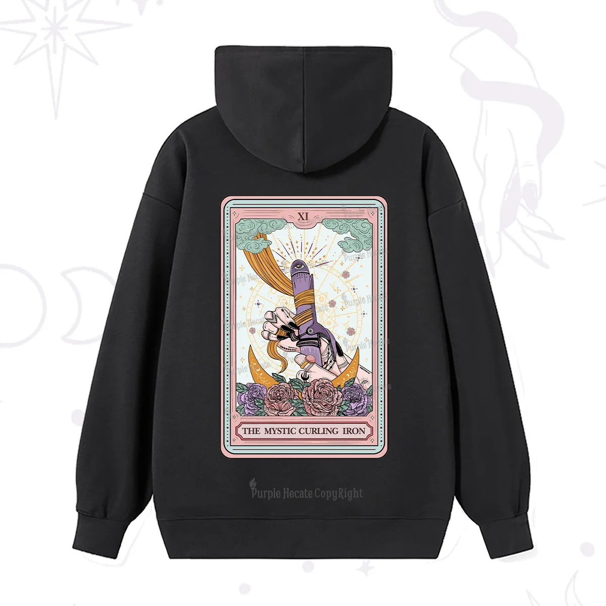 Purplehecate The Mystic Curling Iron Tarot Hoodie